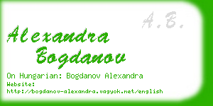 alexandra bogdanov business card